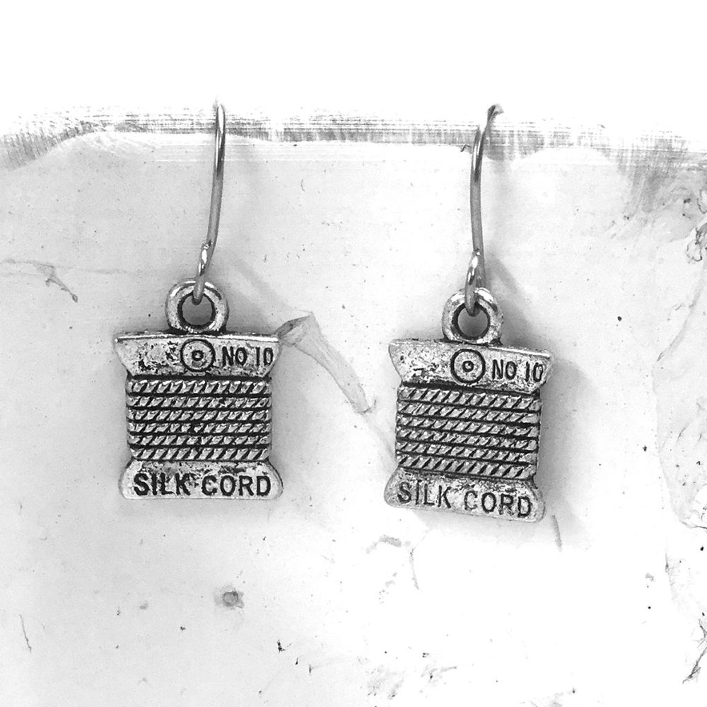 Miniature Silk Cord Thread Charm Gift Earrings